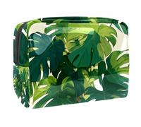 Sacs À Cosmétiques pour Femmes Feuilles De Monstres Tropicaux Trousse De Maquillage Trousse De Toilette De Voyage Organisateur De Cosmétiques 18.5x7.5x13cm