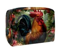 Sacs À Cosmétiques pour Femmes Fleurs De Coq Papillon Trousse De Maquillage Trousse De Toilette De Voyage Organisateur De Cosmétiques 18.5x7.5x13cm