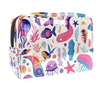 Sacs À Cosmétiques pour Femmes Jelly Starfish (Étoile De Mer en Gelée) Trousse De Maquillage Trousse De Toilette De Voyage Organisateur De Cosmétiques 18.5x7.5x13cm
