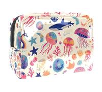 Sacs À Cosmétiques pour Femmes Jelly Starfish (Étoile De Mer en Gelée) Trousse De Maquillage Trousse De Toilette De Voyage Organisateur De Cosmétiques 18.5x7.5x13cm