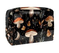 Sacs À Cosmétiques pour Femmes Motifs Champignons, Escargots, Papillons Et Étoiles Trousse De Maquillage Trousse De Toilette De Voyage Organisateur De Cosmétiques 18.5x7.5x13cm