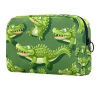 Sacs À Cosmétiques pour Femmes Motifs De Crocodiles Mignons Trousse De Maquillage Trousse De Toilette De Voyage Organisateur De Cosmétiques