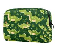 Sacs À Cosmétiques pour Femmes Motifs De Crocodiles Mignons Trousse De Maquillage Trousse De Toilette De Voyage Organisateur De Cosmétiques