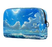 Sacs À Cosmétiques pour Femmes Vagues De L'océan Dauphins Trousse De Maquillage Trousse De Toilette De Voyage Organisateur De Cosmétiques