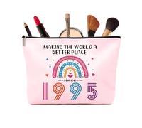 Sacs à cosmétiques rose arc-en-ciel personnalisables pour femmes - Cadeau d'anniversaire pour femme - Cadeau d'anniversaire pour femme - Rose arc-en-ciel, 1995, 1995