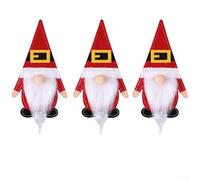 Sacs à couverts et porte-couverts en tissu non tissé, motif nain de nain sans visage pour Noël, cuillère, fourchette - Organisateurs réutilisables pour salle à manger de vacances (chapeaux avec