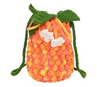 Sacs à crochet avec cordon pour femme Sac cube avec motif dégradé et sac en tricot avec cordon pour cahier, école, Orange, Consulte la descripción
