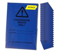 Sacs à déchets dangereux - Bleu - Contrôle de la pollution, élimination des déchets dangereux, transparents résistants, usage domestique et commercial, haute résistance, sac de qualité (20)