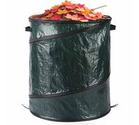 Sacs à déchets de jardin et poubelle de camping, sac pop-up pliable robuste avec poignées, réutilisable, pour feuilles, ordures, jouets, randonnée, pique-nique, entretien de la pelouse, vert, 130 l