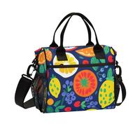 Sacs à déjeuner à motif de fruits tropicaux colorés pour filles avec poche, sac à déjeuner à bandoulière avec bandoulière, sac à déjeuner pour femmes, adolescentes université