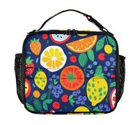 Sacs à déjeuner aux fruits tropicaux colorés pour femme - Résistant à l'eau - Garde les aliments au chaud - Pour pique-nique, randonnée, camping