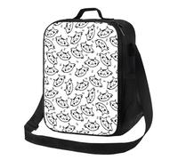 Sacs à déjeuner isothermes pour homme et femme - Boîte à déjeuner classique avec tête de chat pour homme et femme - Petit sac fourre-tout isotherme avec bandoulière réglable