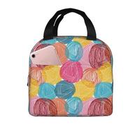 Sacs à déjeuner isothermes pour homme et femme - Boîte à déjeuner de voyage pour homme et femme, boules de laine colorées, sac fourre-tout doux pour homme et femme