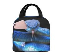 Sacs à déjeuner isothermes pour homme et femme - Boîte à déjeuner de voyage pour homme et femme, sac fourre-tout doux bleu vipère serpent pour homme et femme