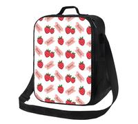 Sacs à déjeuner isothermes pour homme et femme - Boîte à déjeuner mignonne avec fraise et baies pour adultes - Petit sac fourre-tout isotherme avec bandoulière réglable