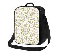 Sacs à déjeuner isothermes pour homme et femme - Boîte à déjeuner minimaliste avec tête de lapin mignonne et fleur pour adulte - Sac isotherme doux - Petit sac fourre-tout avec bandoulière réglable
