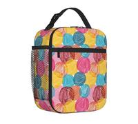 Sacs à déjeuner isothermes pour homme et femme - Boules de laine colorées réutilisables - Sac fourre-tout pour le bureau et le pique-nique