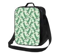 Sacs à déjeuner isothermes pour homme et femme - Dinosaures sur patineur à roulettes pour adultes - Sac isotherme doux pour le travail - Petit sac fourre-tout avec bandoulière réglable