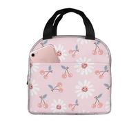 Sacs à déjeuner isothermes pour homme et femme - Jolie boîte à déjeuner douce pour adulte - Motif marguerites roses mignonnes pour homme et femme - Sac isotherme tendance pour voyage, sac fourre-tout