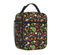 Sacs à déjeuner isothermes pour homme et femme - Motif sucettes, bonbons et grains de chocolat - Boîte à déjeuner réutilisable pour adulte - Pour le bureau et le pique-nique