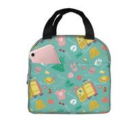 Sacs à déjeuner isothermes pour homme et femme - Petite boîte à déjeuner Happy Summer pour homme et femme, sac isotherme doux et imperméable pour voyage, sac fourre-tout pour femme et homme
