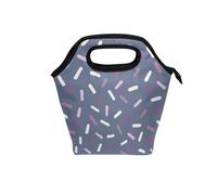 Sacs à déjeuner pour homme avec poignée incurvée - Petite boîte à déjeuner réutilisable pour la randonnée, l'université - Violet abstrait - Barbe à papa