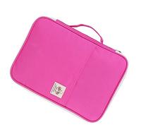 Sacs à documents A4, organisateur de portefeuille universel, étui à fermeture éclair pour ordinateur portable, sac de voyage pour documents, accessoires électroniques, sac pour (Pink Red)