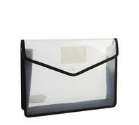 Sacs à Documents Étanches Sac à documents de grande capacité, organisateur tri fichiers A4 A3, forme d'enveloppe, sac en plastique étanche, support poche, fournitures bureau(Black-A3)