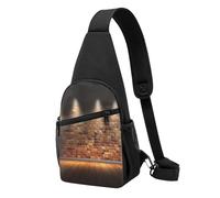 Sacs à dos à bandoulière imprimés « Lights hit The Brick Wall » - Sac à bandoulière décontracté pour homme et femme, Noir , Taille unique, Sac à dos décontracté