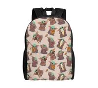 Sacs à dos Baby Yoda pour garçons et filles, sacs pour ordinateur portable, sac à dos léger et durable, cartable pour adolescents, école primaire, collège, cartable - SYS886 Noir