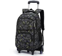 Sacs à Dos Chariot, Cartable à roulettes Enfant Sac d'école Primaire avec Chariot 6 Roues Multi-Poches Sac à Dos étanche pour Garçons Filles Aller à l'école détendu Voyage