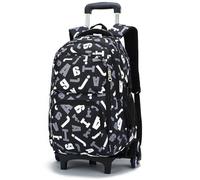 Sacs à Dos Chariot, Cartable à roulettes Enfant Sac d'école Primaire avec Chariot 6 Roues Multi-Poches Sac à Dos étanche pour Garçons Filles Aller à l'école détendu Voyage