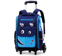 Sacs à Dos Chariot, Cartable à roulettes Enfant Sac d'école Primaire avec Chariot 6 Roues Multi-Poches Sac à Dos étanche pour Garçons Filles Aller à l'école détendu Voyage