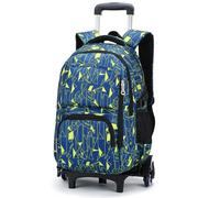 Sacs à Dos Chariot, Cartable à roulettes Enfant Sac d'école Primaire avec Chariot 6 Roues Multi-Poches Sac à Dos étanche pour Garçons Filles Aller à l'école détendu Voyage