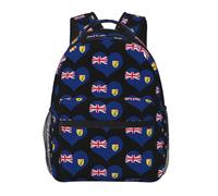 Sacs À Dos Cœur Du Drapeau Des Îles Turques-Et-Caïques Sacs Décontracté Loisir Polyvalent Daypacks, Pour Voyages, Business, Activités