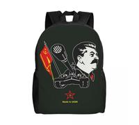 Sacs à dos de char lourd soviétique et Joseph Staline CCCP Russie Collège communiste Sacs d'école de voyage Sac à dos pour ordinateur portable de 15 pouces Noir