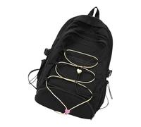 Sacs à dos de grande capacité, sacs à dos décontractés, sac d'école, sac à dos de plein air, sac de voyage esthétique pour adolescents, style japonais, école grande capacité pour filles, Noir , One