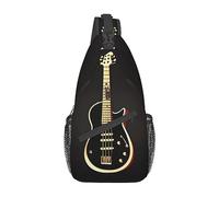 Sacs à dos de guitare noire, sacs de poitrine pour hommes et femmes, sacs à bandoulière, sacs à bandoulière tendance de randonnée, sports de plein air, noir, taille unique, sac de poitrine croisé en