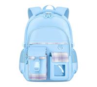 Sacs à dos de voyage bleu clair pour filles - Grand sac à livres pour adolescentes - Sac à dos pour l'école - Compartiment pour ordinateur portable - École primaire - Sac à dos de vélo - Léger, bleu