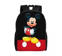 Sacs à dos Disney Mickey Mouse Minnie personnalisés pour hommes et femmes, cartable tendance pour l'université et l'école Noir