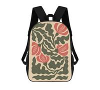 Sacs À Dos Elegant Red Floral Illustration - Botanical Wall Art with Hand-Drawn Flowers Sac À Dos Scolaire Pour Enfants, Sac D'école Imprimé En 3D Pour Garçons, Élèves Du Primaire Et Du Collège 17inch