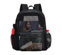 Sacs à dos en maille pour adultes - sac à dos de voyage léger pour plages - sac à dos d'école semi-transparent avec confort respirant, idéal pour les étudiants, la gym, les sports et les activités de