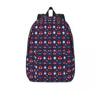 Sacs à dos en toile personnalises à motif Spider-Man pour femmes et hommes, cartable basique pour l'ecole, le collège, les sacs en toile rouge Noir