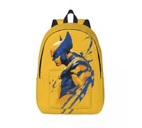 Sacs à dos en toile personnalises avec impression 3D de super-héros Wolverine pour garcons et filles, sacs d'ecole, de voyage, cartable, compatible avec ordinateur portable de 15 p Noir