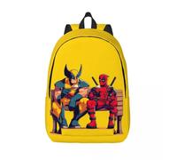 Sacs à dos en toile personnalises avec impression 3D Wolverine Deadpool pour filles et garcons, sacs d'ecole, de voyage, cartable, compatible avec ordinateur portable de 15 pouces Noir