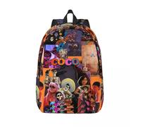 Sacs à dos en toile personnalises avec le film Coco pour hommes et femmes, cartable décontracté pour l'université et l'ecole Noir