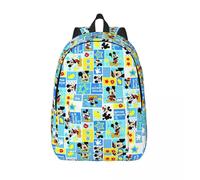 Sacs à dos en toile personnalisés avec motif Mickey Mouse pour garçons et filles, sacs d'école, de voyage, cartable, compatible avec ordinateur portable de 15 pouces Noir
