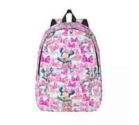 Sacs à dos en toile personnalisés Minnie Mickey Mouse pour hommes et femmes, cartable basique pour l'école et l'université Noir