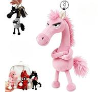 Sacs à dos et sacs à main pour femmes et filles breloques mignonnes en peluche sur le thème des chevaux combinaisons de couleurs parfaites mini breloques du zodiaque porte-clés (Rose)