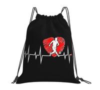 Sacs à dos « Football Is My Heartbeat », sacs à cordon tendance et portables, sacs de rangement pour livres, pour étudiants en voyage
